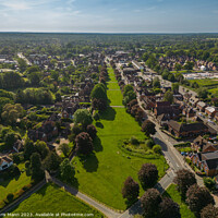 Buy canvas prints of Aerial view of Cranleigh Surrey UK looking south by Chris Mann