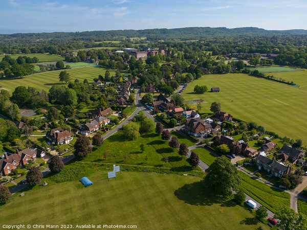 Aerial view of Cranleigh Surrey UK looking east Picture Board by Chris Mann