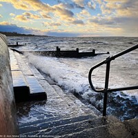 Buy canvas prints of Herne bay high tide at dusk  by Ann Stone