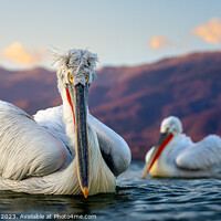 Buy canvas prints of Dalmatian Pelicans in Lake Kerkini, Greece by Mark Lynham