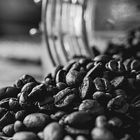 Buy canvas prints of Black and white photo of coffee beans by Martyn Large