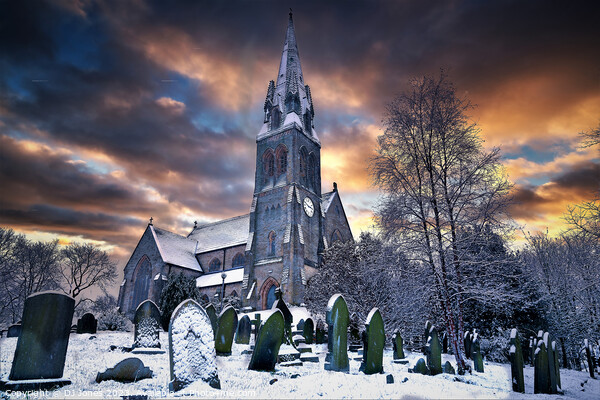 St Martins church Castleton Picture Board by David Jones
