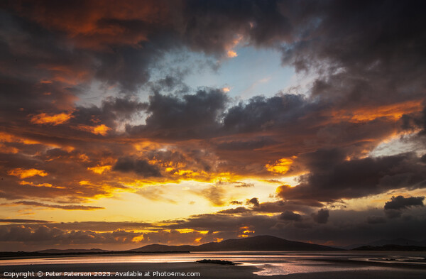Amazing Sunset over Taransay Picture Board by Peter Paterson