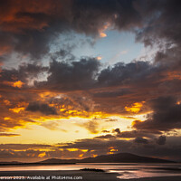 Buy canvas prints of Amazing Sunset over Taransay by Peter Paterson