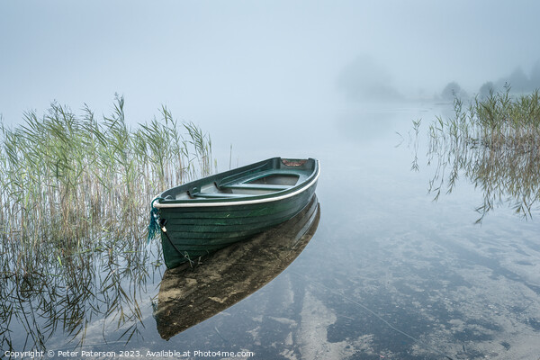 Boat on Loch Ard Picture Board by Peter Paterson