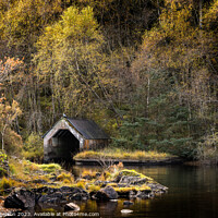 Buy canvas prints of Boathouse on Loch Chon in the Trossachs by Peter Paterson