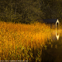 Buy canvas prints of Boathouse on Loch Ard in the Trossachs by Peter Paterson