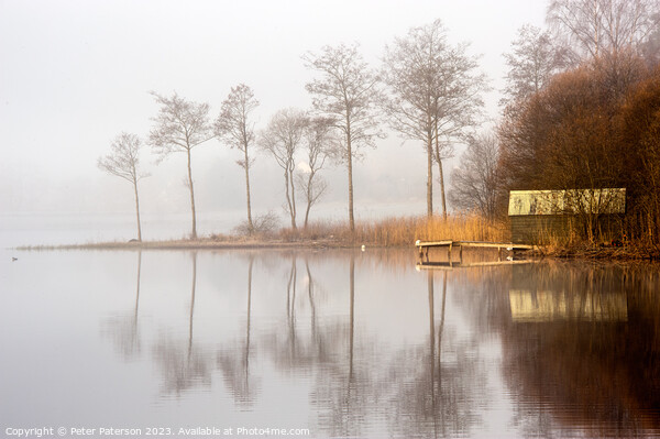 Misty Loch Ard Picture Board by Peter Paterson