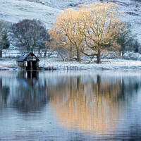 Buy canvas prints of Boathouse on Loch Venachar in the Trossachs by Peter Paterson