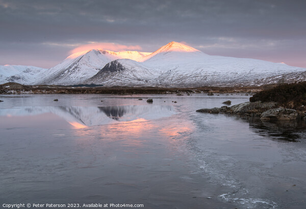 Sunrise over Lochan Nah Achlaise Picture Board by Peter Paterson