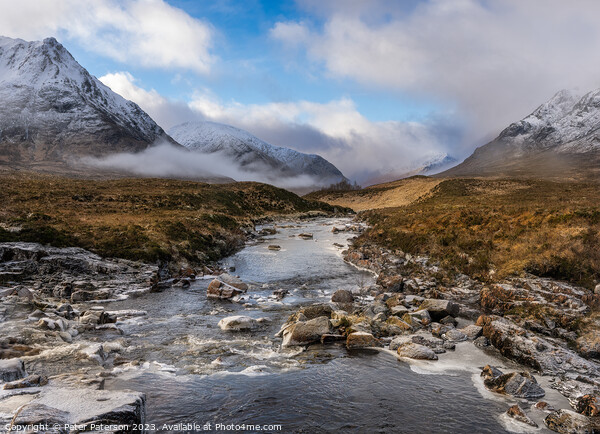 View looking towards Glen Etive Picture Board by Peter Paterson