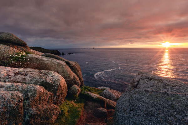 Majestic Sunset over the Cornish Landscape Picture Board by Matthew Grey
