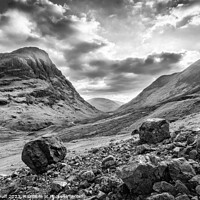 Buy canvas prints of Scree Fall in Glen Coe, Scotland by Fraser Duff