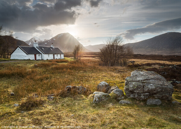 Late Afternoon at Blackrock Cottage, Glen Coe Picture Board by Fraser Duff