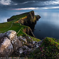 Buy canvas prints of Neist Point Lighthouse at Sunset, Isle of Skye by Fraser Duff