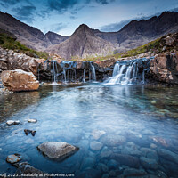 Buy canvas prints of Blue Hour at the Fairy Pools, Isle of Skye by Fraser Duff