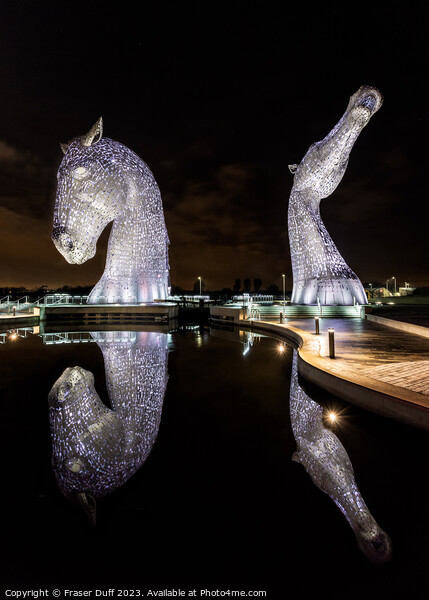 The Kelpies at Night, Falkirk, Scotland Picture Board by Fraser Duff