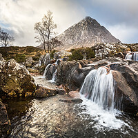 Buy canvas prints of River Coupall below Stob Dearg, Scottish Highlands by Fraser Duff
