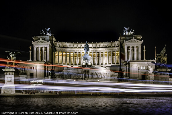 Altare delle Patria in Rome, Italy at night. Picture Board by Gordon Elias