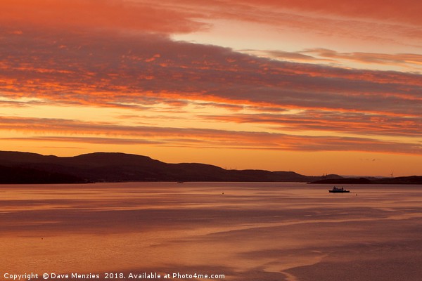 Bute Ferry at Sunset Picture Board by Dave Menzies
