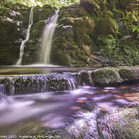 Buy canvas prints of Brecon Beacons Ffrwd-grech Waterfall Fine Art Wall Decor by Terry Brooks
