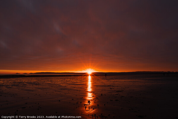 Sunset over Swansea Bay Picture Board by Terry Brooks