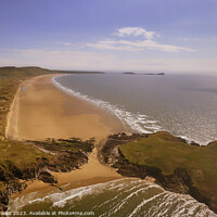 Buy canvas prints of Rhossili Bay, Beach and Sea Aerial by Terry Brooks