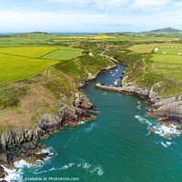Buy canvas prints of Porthclais Harbour, Aerial View Pembrokeshire, West Wales by Terry Brooks