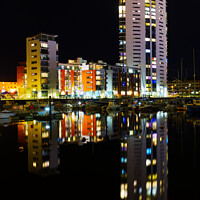 Buy canvas prints of Swansea Marina ft the Meridian Tower by Terry Brooks