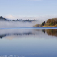 Buy canvas prints of Misty Usk Reservoir in Wales by Terry Brooks