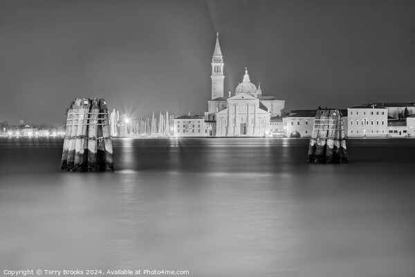 Canale della Giudecca Venice in Monochrome Picture Board by Terry Brooks