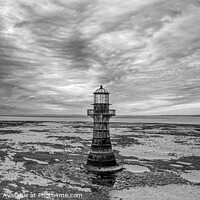 Buy canvas prints of Whiteford Lighthouse Dramatic Black and White by Terry Brooks