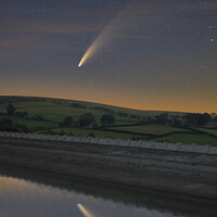 Buy canvas prints of Neowise Comet Reflecting in the Usk Reservoir by Terry Brooks