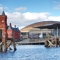 Buy canvas prints of Cardiff Bay Pierhead, Senedd and Millenium 280-82 HDR by Terry Brooks
