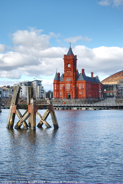 Cardiff Bay Pierhead Coal Staithe Picture Board by Terry Brooks