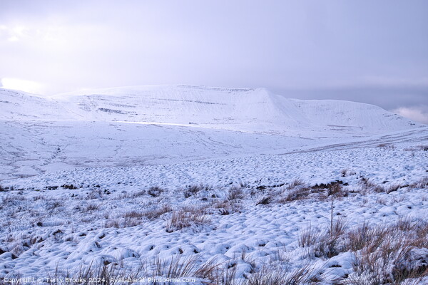 Brecon Beacons Bannau Brycheiniog Snow Picture Board by Terry Brooks