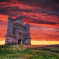 Buy canvas prints of Sunset over Paxton's Tower by Terry Brooks