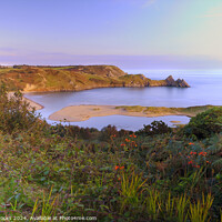 Buy canvas prints of Three Cliffs Bay the Gower Wales by Terry Brooks