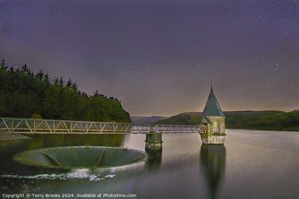 Pontsticill Reservoir Starry Night Picture Board by Terry Brooks
