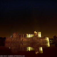 Buy canvas prints of Caerphilly Castle on a Starry Night by Terry Brooks