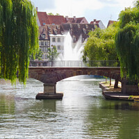 Buy canvas prints of Strasbourg River, Bridge and Fountain by Terry Brooks