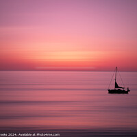 Buy canvas prints of Sailboat in a Pink Sunset Abstract Motion Tenerife by Terry Brooks