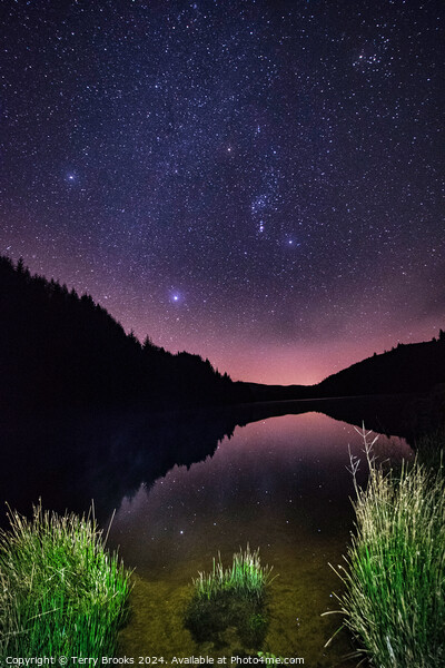 Llyn Brianne and Orion Celestial Reflections Picture Board by Terry Brooks