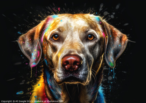 Labrador Colour Art Picture Board by Craig Doogan Digital Art