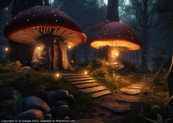 Mystical Mushrooms Picture Board by Craig Doogan Digital Art