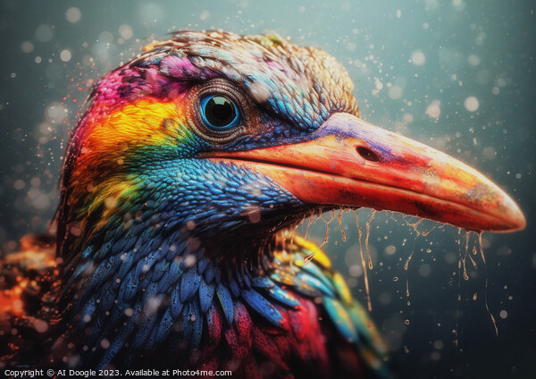 Ai Bird Portrait Picture Board by Craig Doogan Digital Art