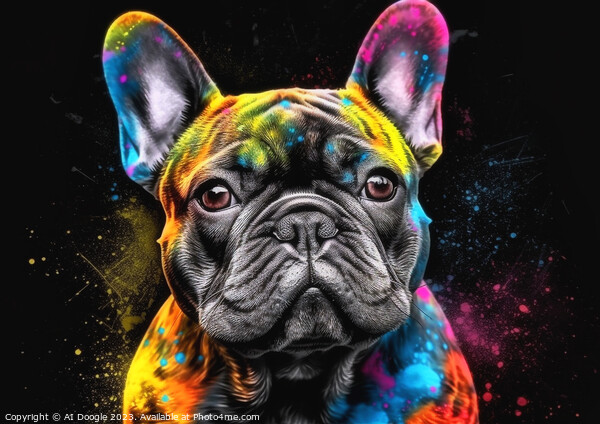 French Bulldog colour Splash Picture Board by Craig Doogan Digital Art