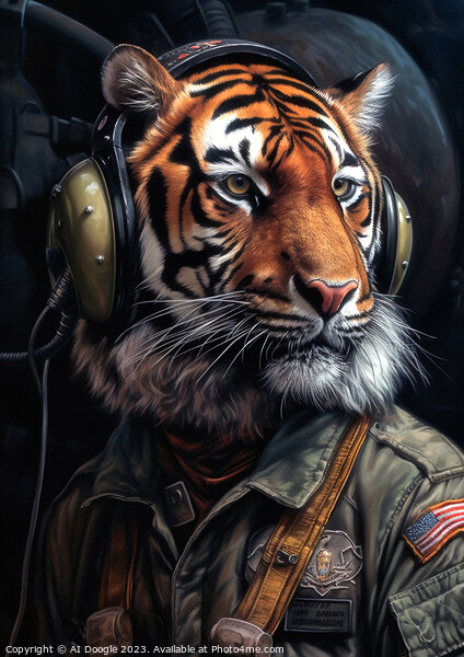 Fighter Pilot Tiger  Picture Board by Craig Doogan Digital Art