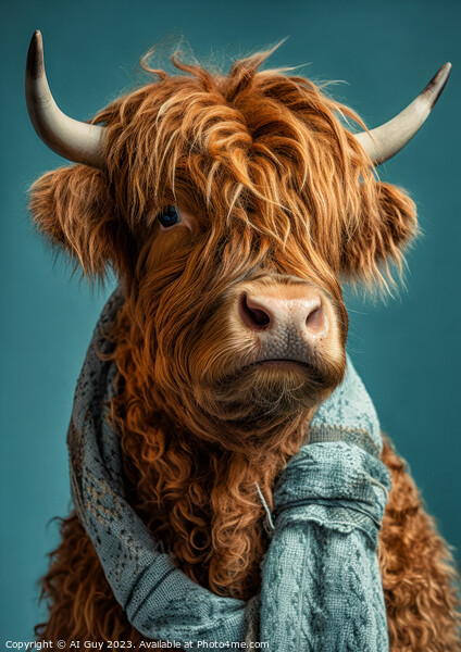 Hipster Highland Cow 7 Picture Board by Craig Doogan Digital Art
