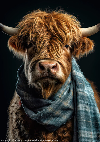 Hipster Highland Cow 9 Picture Board by Craig Doogan Digital Art